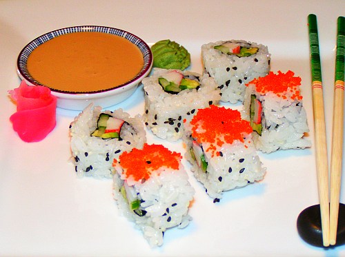California roll sushi plate