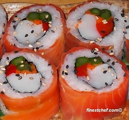 Scallops sushi roll