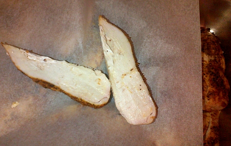 Cooked juicy chicken breast
