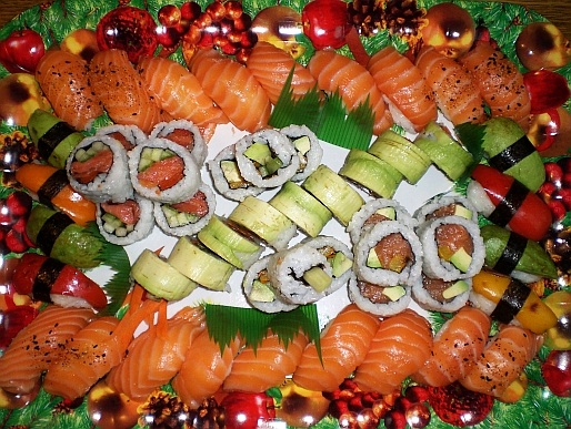 Christmas sushi roll