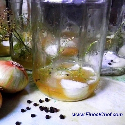 Jars prepared for pickles