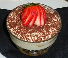Tiramisu dessert in a glass