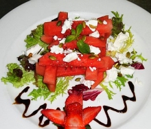 Watermelon and goat cheese salad