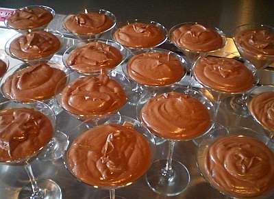 Chocolate mousse in martini glasses